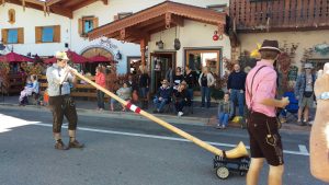 This alpine horn, used for the first time at the Autumn Leaf Festival parade in Leavenworth, was handmade from scratch by John Theine, band director at River Ridge High School. It will signal the start of this year's event. Photo courtesy: St. Vincent de Paul
