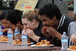 The wing eating contest is a highlight of the South Sound BBQ Festival. Photo credit: Dan Nicholson  