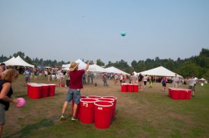 Games, such as this giant beer pong game, are a highlight of the August 20 festival. Photo courtesy: CIty of Tumwater