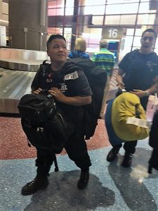 The crews departed out of SeaTac Airport creating a buzz in their full fire gear. Photo courtesy: Quinault Indian Nation