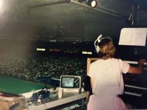 During college at PLU, Stearnes played the organ for home Mariner's games in the Kingdome. Photo courtesy: Sharon Stearnes