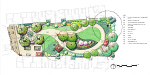 By planning a theraputic landscape during the initial design phase, builders can ensure outdoor spaces are easily accessible and inviting to residents. Photo courtesy: SCJ Alliance