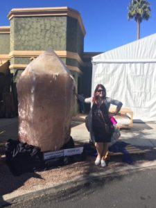 Kelsey Vincent, Social Media Coordinator, travels to Tucson every year in search of new gems and stones. Photo credit:Shipwreck Beads
