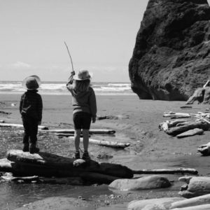 children at the beach