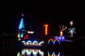 Parade of lighted ships