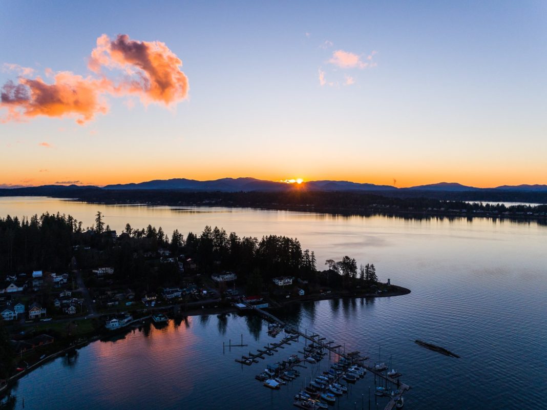 Sunrise over Budd Inlet