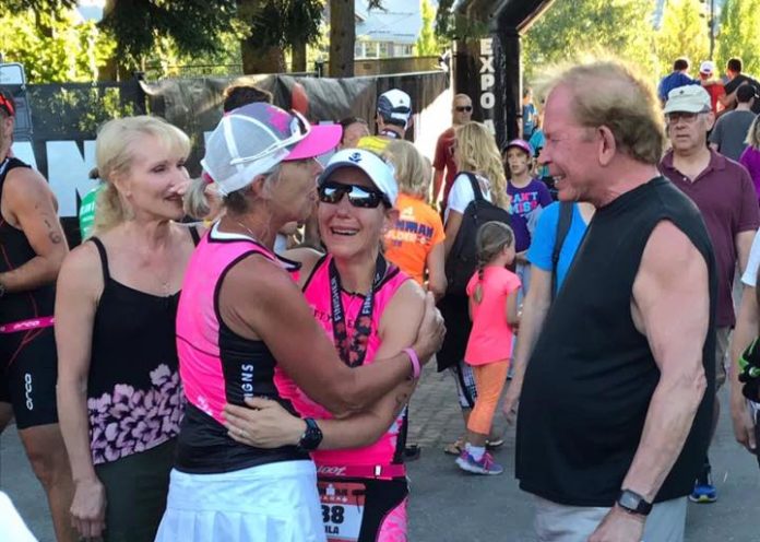 Roberts and Weber Coaching Diana congratulating Roberts and Weber Coaching Diana Roberts Ironman Competition