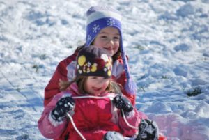 sledding kids