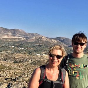 Jennifer and son Grant in Greece