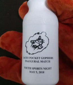 Lacey Pocket Gophers Football Club water bottle