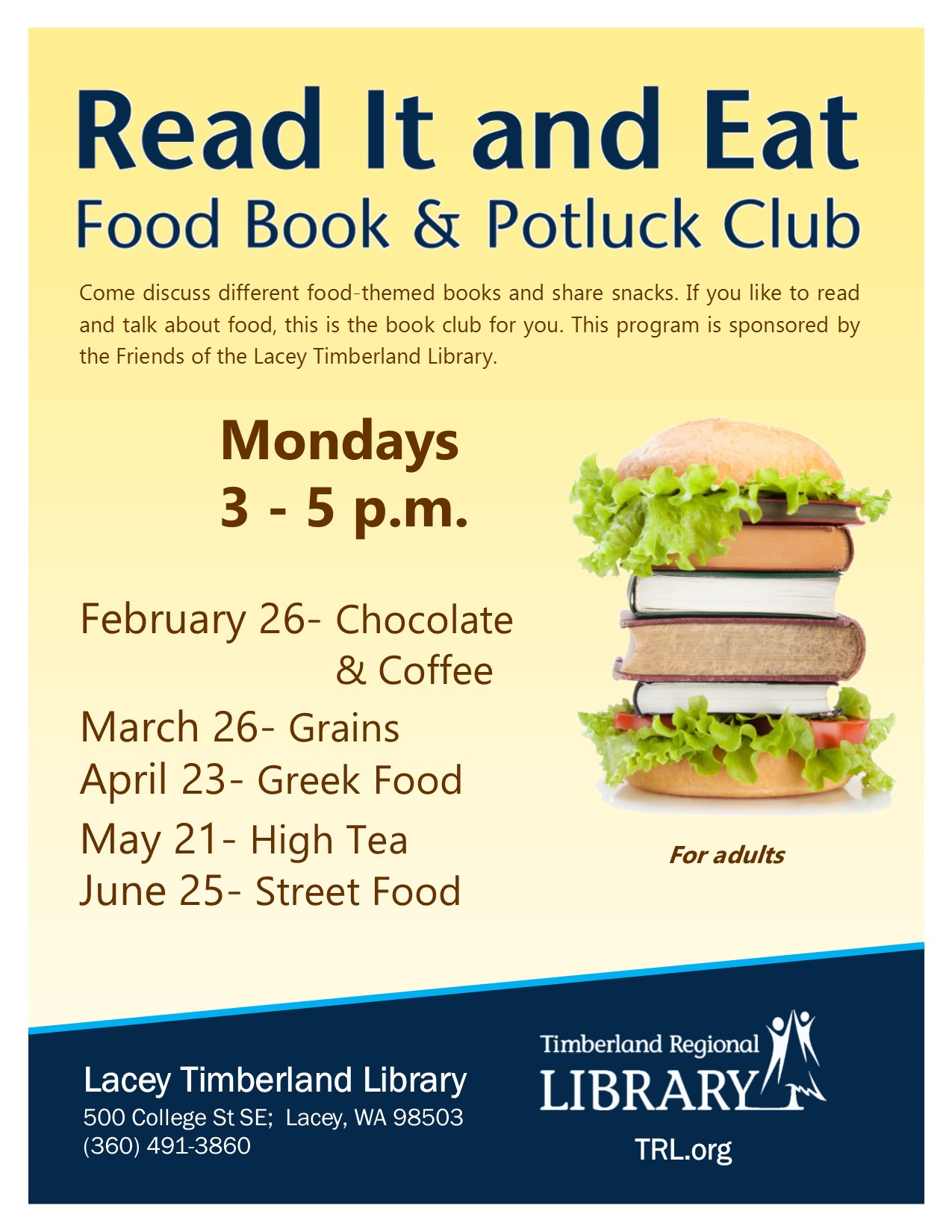 Read it and eat food book and potluck club thurstontalk