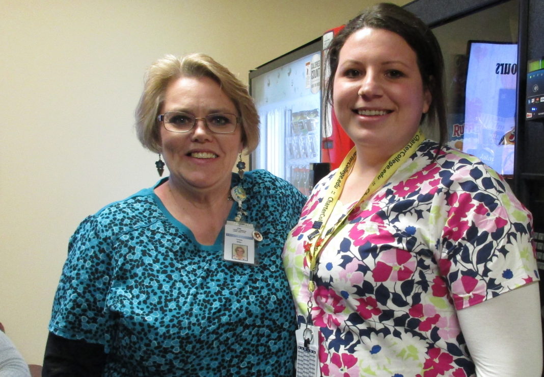 Charter College Teresa Miller with student Brittany Shultz.