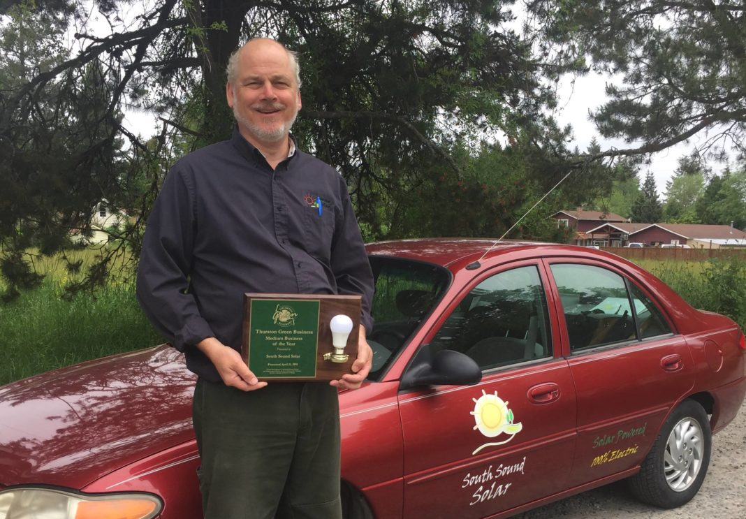 South Sound Solar Kirk Haffner with award