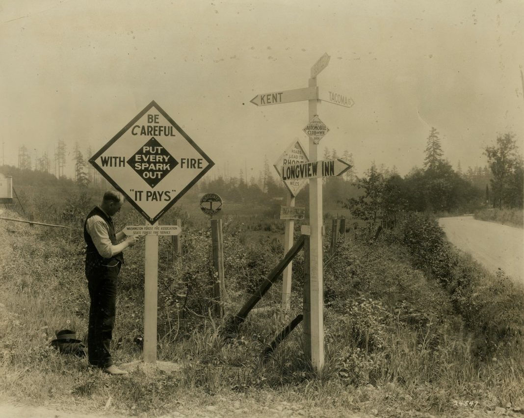 Thurston County Historical Fire Sign