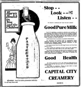 Capital City Creamery milk ad