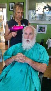 Santa and Darrell at Salon