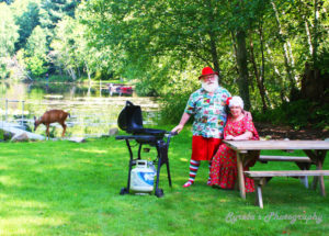 Santa and Mrs with deer