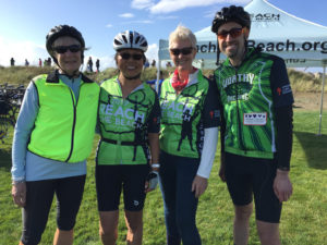 reach the beach cyclists smiling