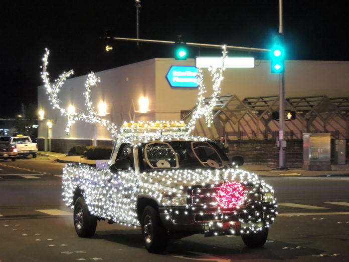 Lacey parade of Lights reindeer truck