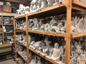 Tammy's Ceramics shelves