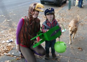 Thurston County Trick or Treat Downtown Olympia trick or treat with the dog