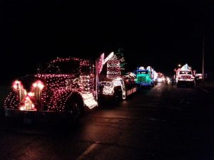 Montesano Festival of Lights parade log trucks