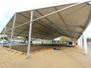 Oly on Ice rink construction