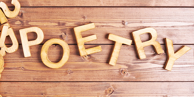 Word poetry made with wooden letters