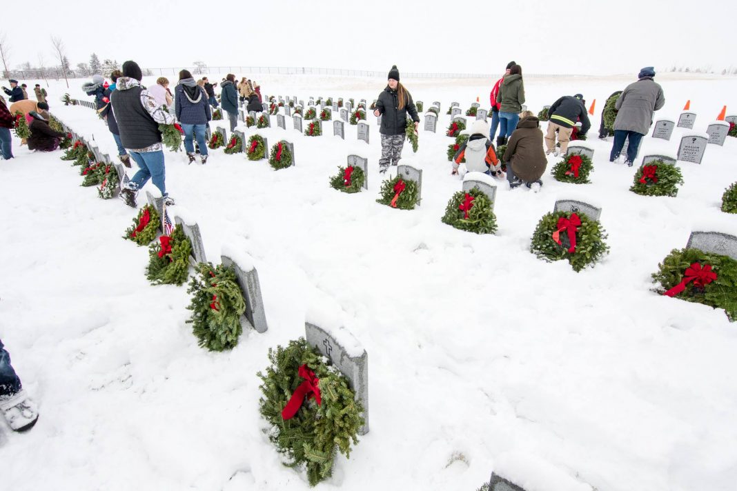 Wreaths Across America Washington State Veterans Cemetary wreaths