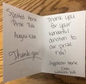 Tack Room Too Thank You Note 2 2018