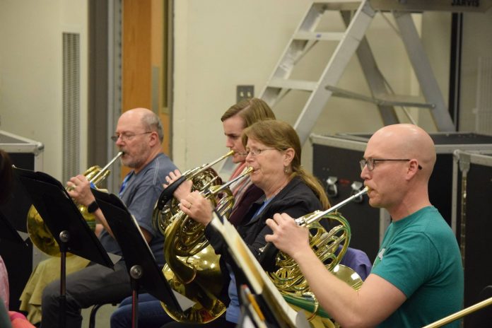 Olympia Symphony Orchestra horn section rehearsal 04.2018