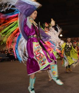 Squaxin Tribe powwow fancy dance regalia