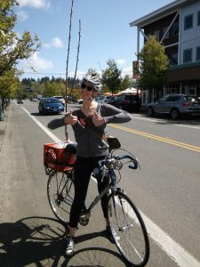 Intercity Transit Bicyle Commuter Challenge 2019 Chelsea Baker Tree on Bike
