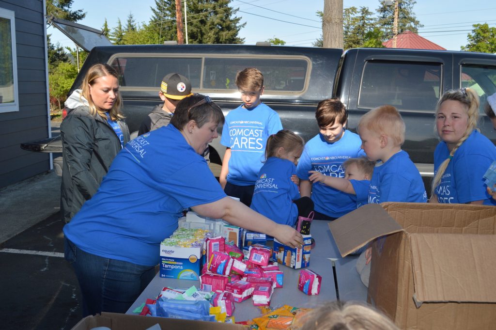 Comcast Care Day Making Hygiene Kits