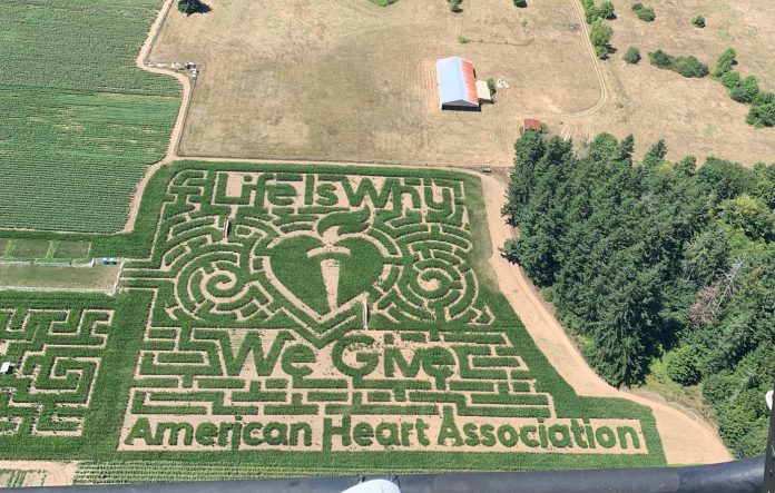American Heart Association Logo at Rutledge Corn Maze