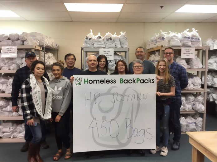 Hawks Prairie Rotary blog spring auction Homeless Backpacks volunteers