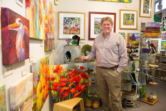 Jeff Barrett is the owner of State of the Arts Gallery and Gifts. State of the Arts is an OlyThirdThursday location