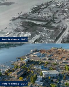 Port of Olympia 100 years Port Peninsula 1963 vs 2017