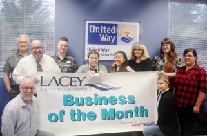 Lacey South Sound Chamber Regional Businesses in the Spotlight for 2019 with the Lacey South Sound Chamber United Way of Thurston County Business of the Month