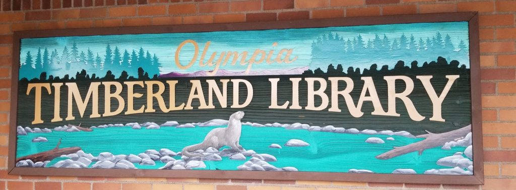 Olympia Timberland Library artful welcome