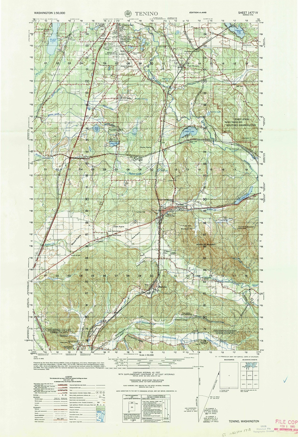 Tenino Map USGS Department Of The Interior 