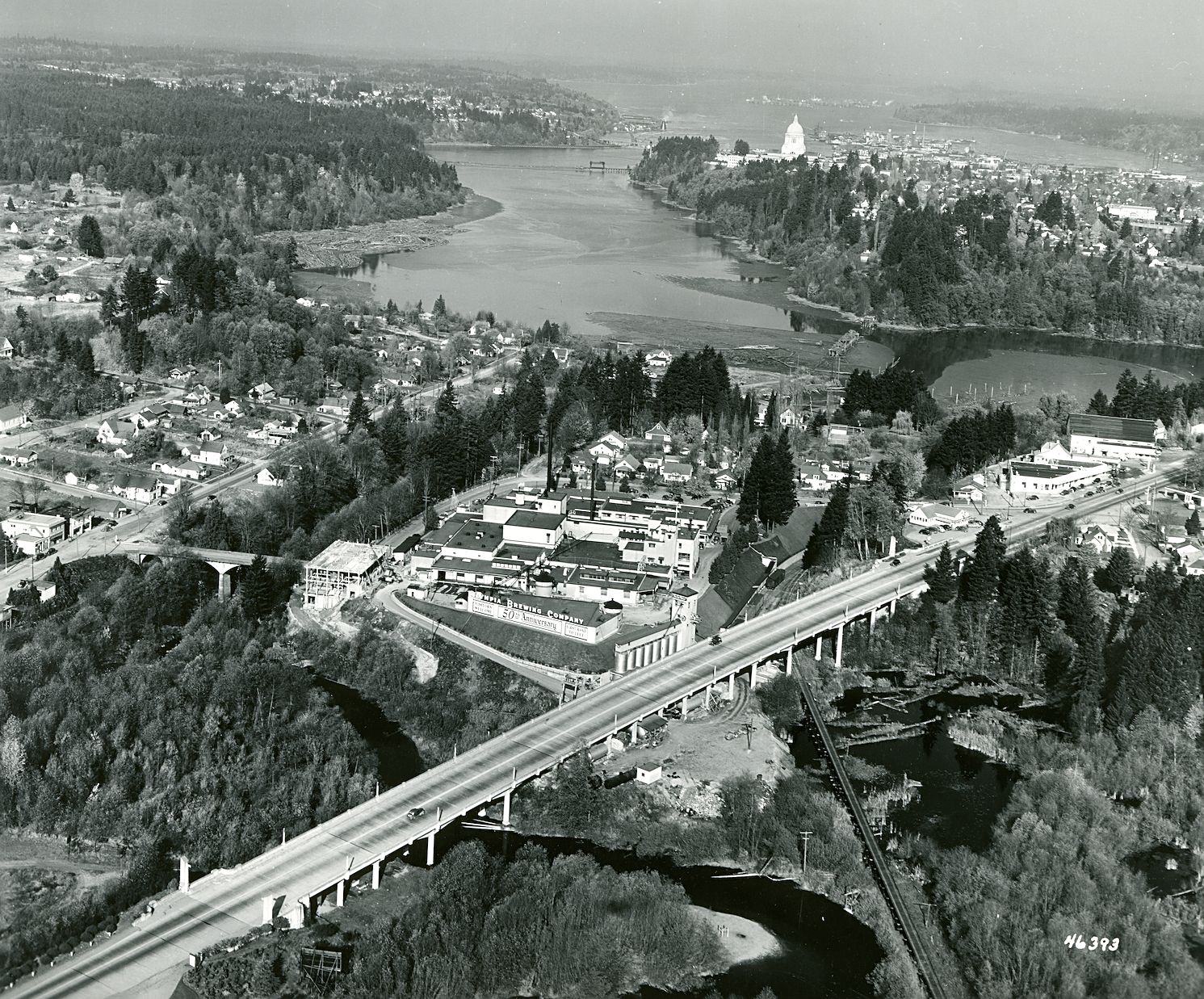 olympia-history-Highway-99-Aerial-View-tumwater-1946.