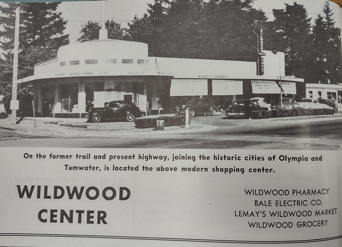 thurston county history-Wildwood-Shopping-Center-Olympia-Tumwater-Highway-99