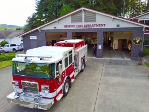 Griffin Fire Department with fire engine out front