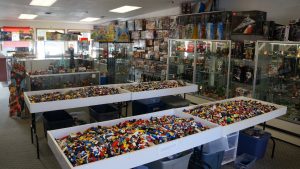 bulk tables of LEGO at The Brickhouse in Olympia