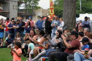 A crowd of people at the Lacey South Sound BBQ Festival