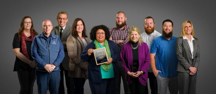 Mason Health Green Team 2022 Mason Health’s Green Team, from left: Kim Cooper, Program Manager: Infection Prevention, Employee Health & Safety; Patrick O’Neil, Director of Facilities Engineering; Kevin Keller, Senior Director of Human Resources; Stephanie Gunter, PharmD, Pharmacy Manager; Jennifer Capps, Chief Development & Communications Officer; Brandon Amundson, Laboratory Manager; Laura Grubb, Compliance Officer; Cody Shipley, Culinary & Nutrition Services Manager; Trevor Madison, Environmental Services Manager; and Lori Genson, Intraoperative Services Manager. Not pictured: Jon Hornburg, Senior Accountant, and Won Lee, Database Administrative Analyst.