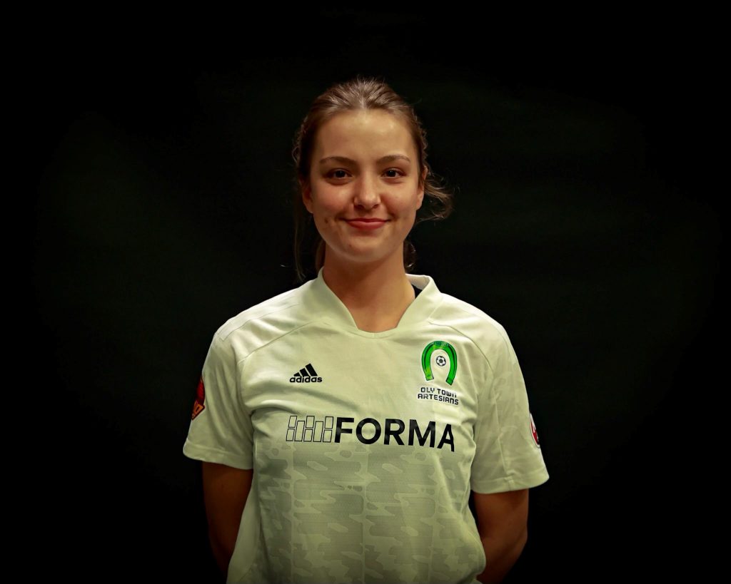 Lily Dose, Oly Town soccer player,  headshot against black background