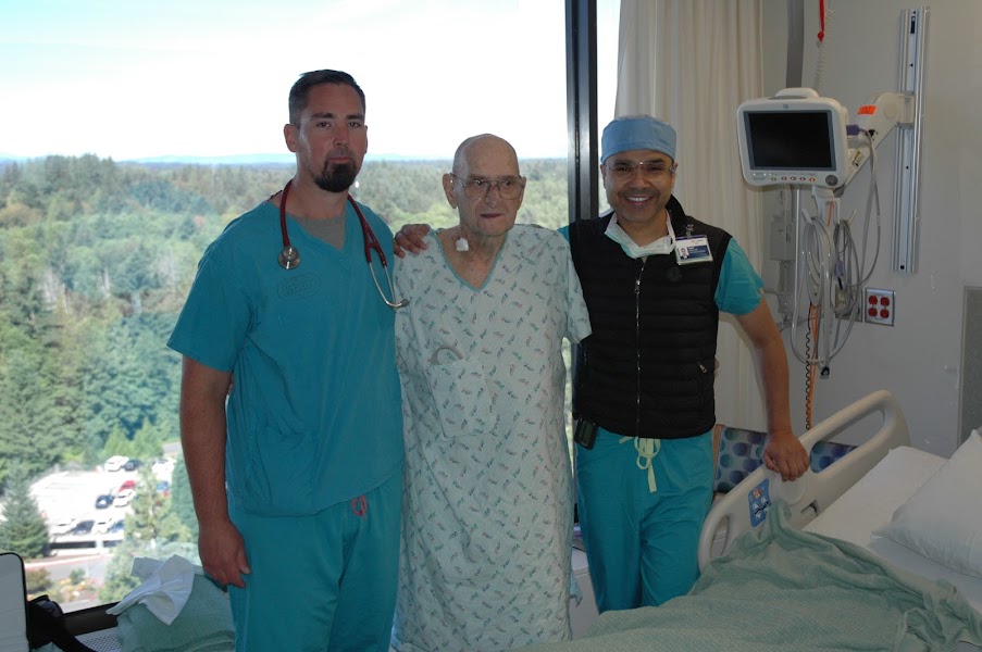 Harold Rotter, featured here with ARNP Michael Eveland and Dr. Gopal Ghimire