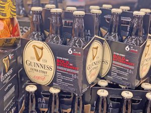 six pack of bottled Guinness Beer